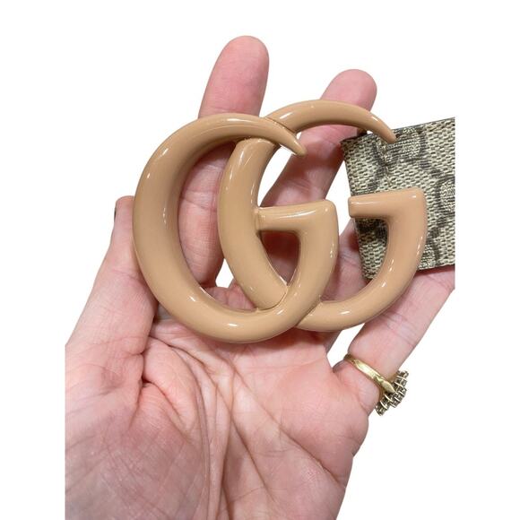 Gucci Double G Marmont Wide Belt 80 Brown Monogram Canvas Supreme - Picture 6 of 7